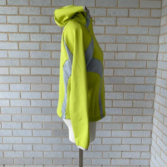 Lands'End Lightweight LIME LEMON GRAY Jacket HOODIE SIZE 10-12 M/P 92% POLYESTER - Picture 6 of 9